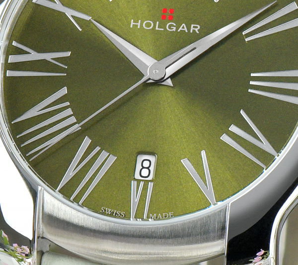 Holgar Women'S Green Dial, Stainless Steel Case and Bracelet
